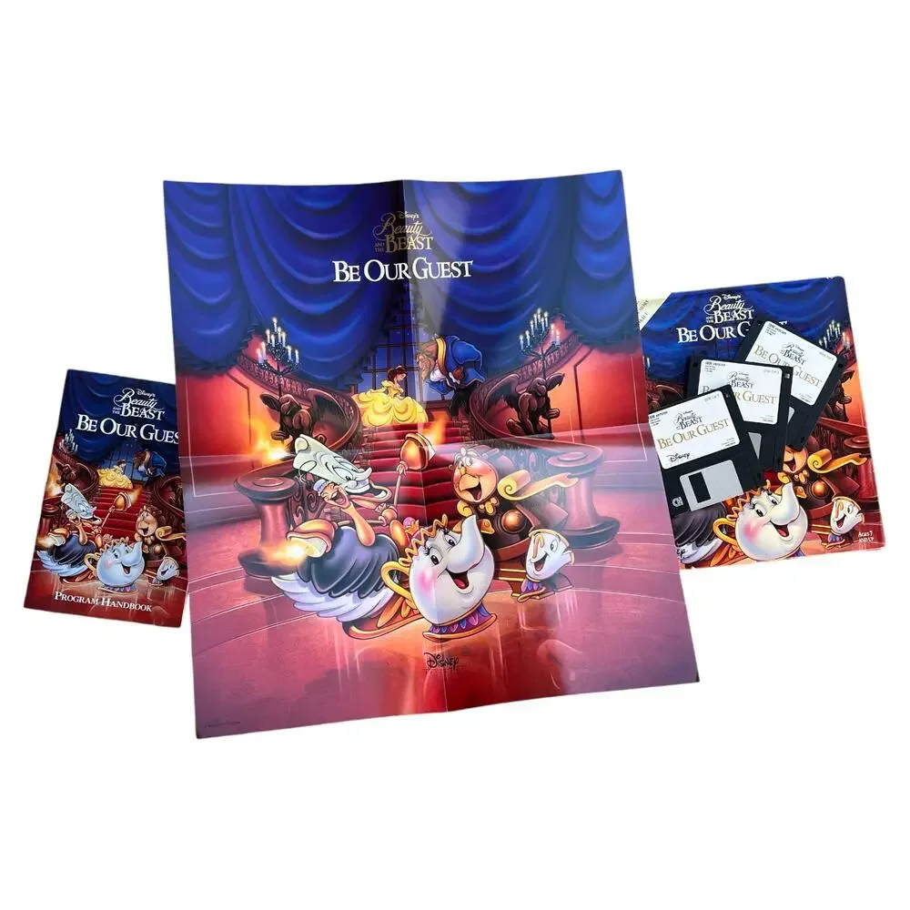 Disney Software Be Our Guest Floppy Disk Game Includes Poster As-Is